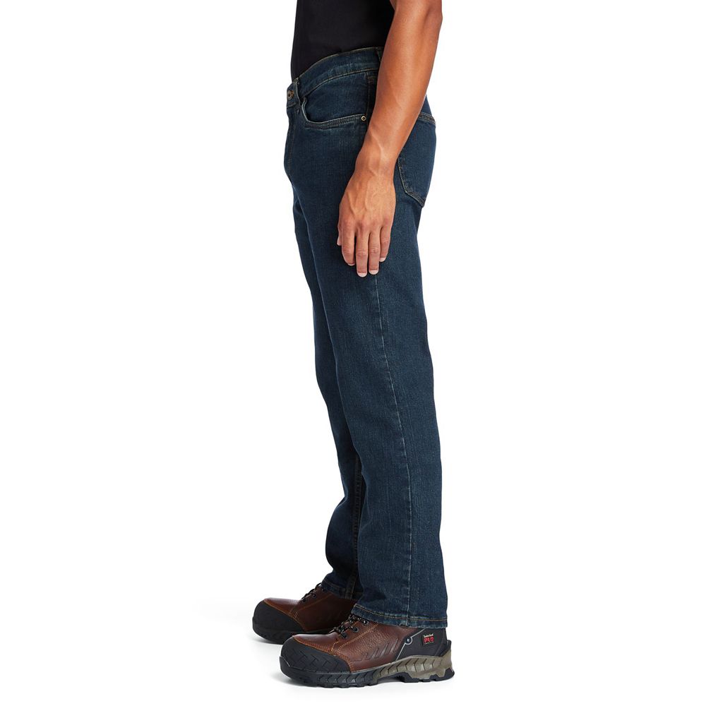 Pantalones Timberland Hombre Pro® Grit-N-Grind Straight Fit Flex Denim Work Azul Marino - Chile SRZ-